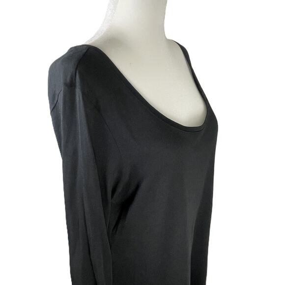 Pure Jill Black Balletcore Tunic Dress M Tall Tencel Modal Soft Scoop Neck - Picture 6 of 14